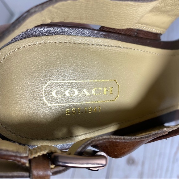 Coach Jezabel Cheetah Print Over Signature C Print Wedge Sandals 10B - Picture 8 of 12